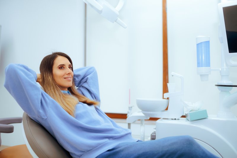 Patient relaxing at dentist after sedation dentistry